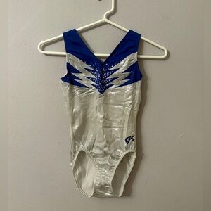 GK Elite Blue and Silver Leotard